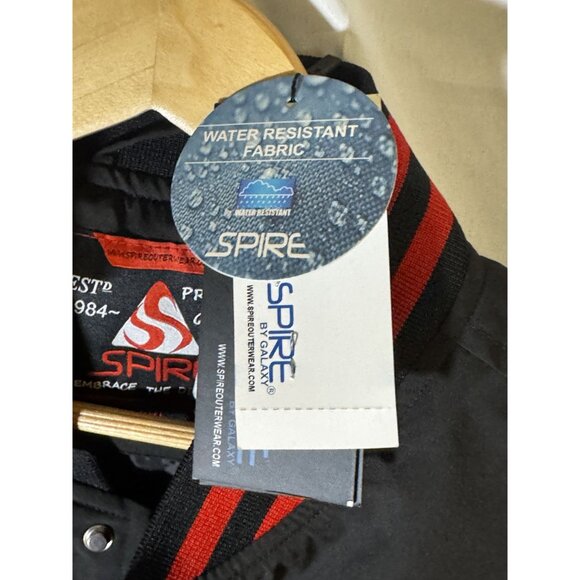 Spire Chaud Varsity Jacket Water Resistant Outerwear, Black Red, Size 2XL, NWT - Picture 5 of 7